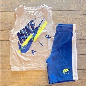 Nike Air Kids Tank and Shorts Set - White and Blue